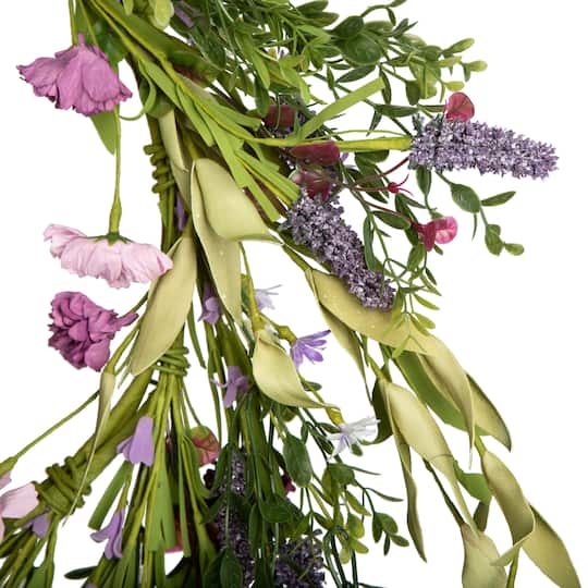 24" Purple Lilac Wildflower Wreath